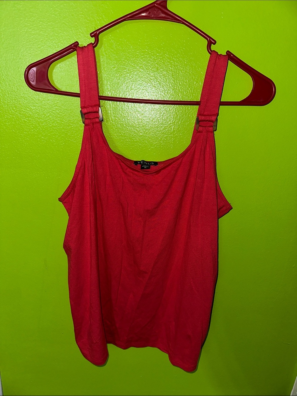 VENUS Red buckle Strap Tank Top